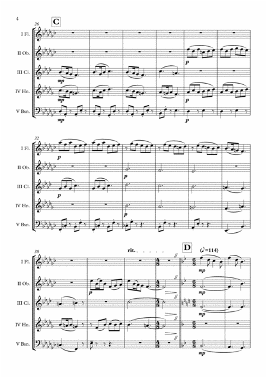 Peter Pan Woodwind Quintet scores gallery preview page 5