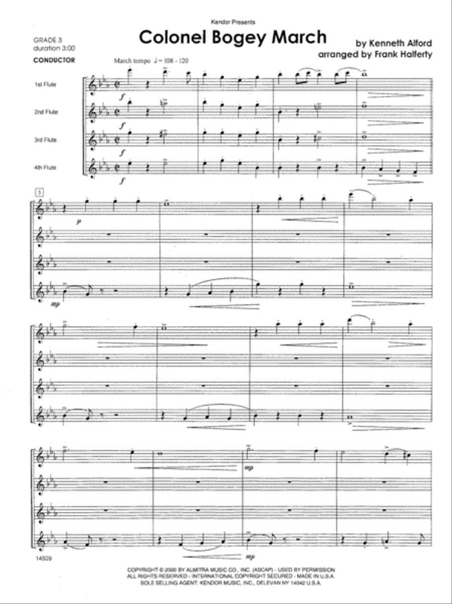 Colonel Bogey March Colonel Bogey March Flute Quartet scores gallery preview page 2