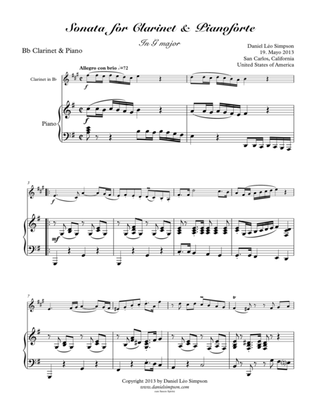 Bb Clarinet Sonata in G First movement