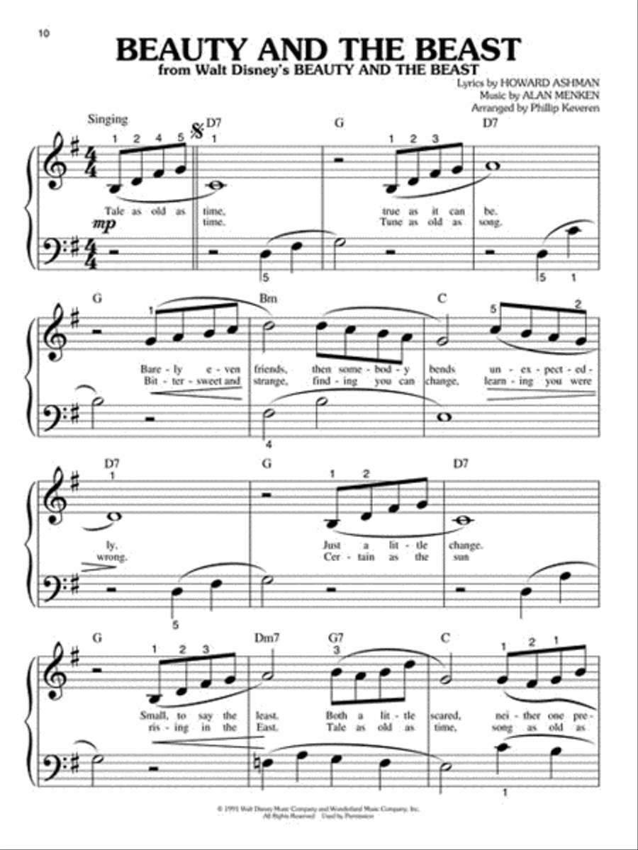 Children's Favorite Movie Songs Easy Piano scores gallery preview page 2