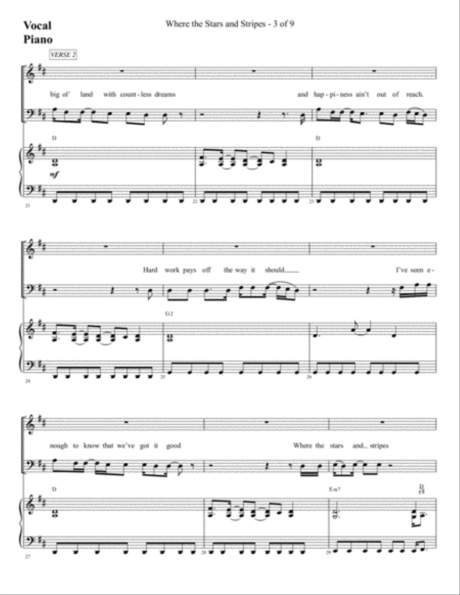 Where The Stars And Stripes And The Eagle Fly 3-Part scores gallery preview page 4