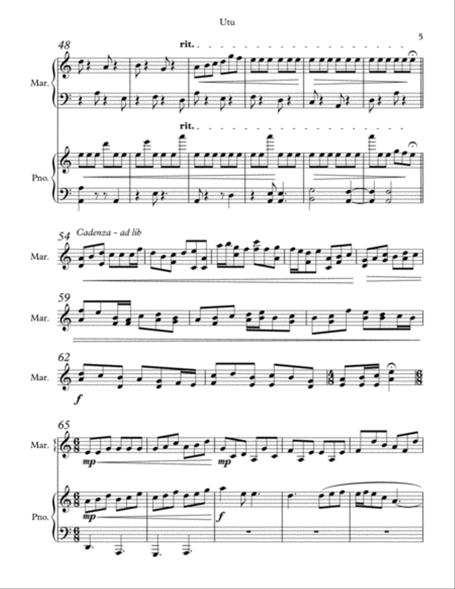 Utu - Dance of Balance and Unity Piano scores gallery preview page 5