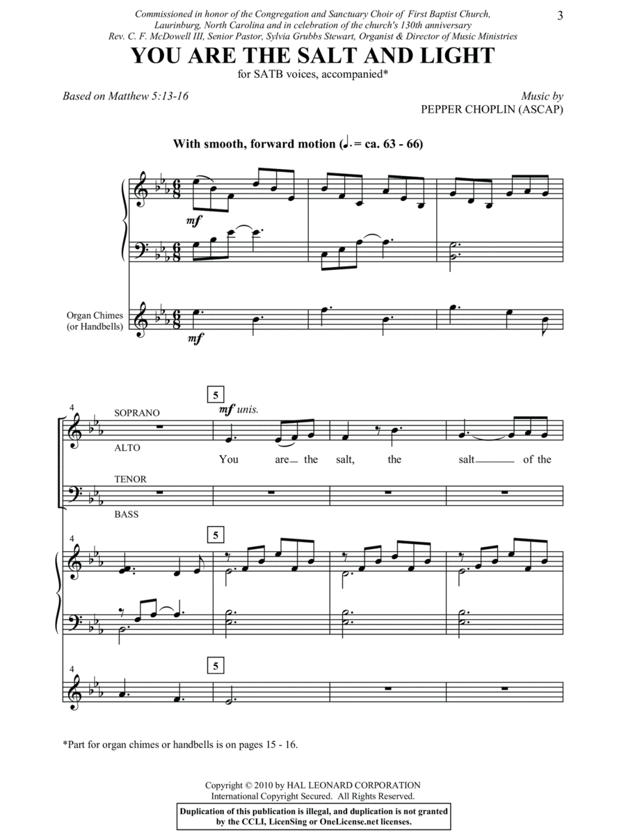 You Are The Salt And The Light 4-Part scores gallery preview page 1