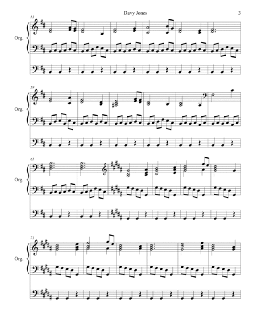 Davy Jones Davy Jones Organ Solo scores gallery preview page 3