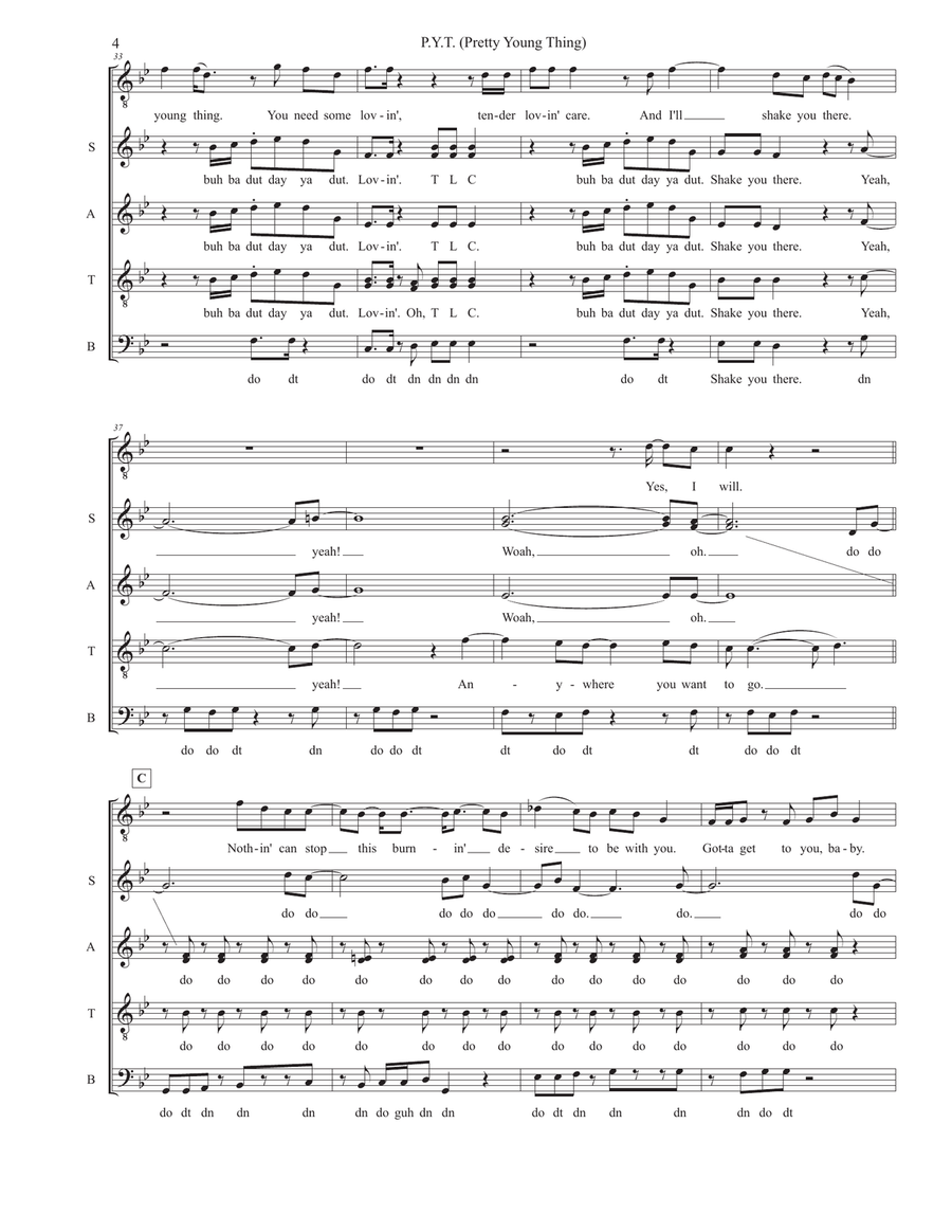 P.y.t. (pretty Young Thing) Divisi scores gallery preview page 4