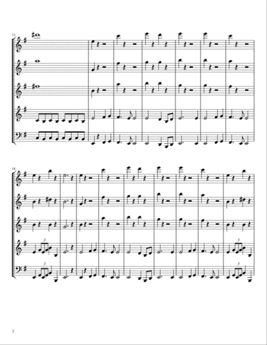 A. Dvorak's 9th Symphony Movement 4 for WW Quintet Woodwind Quintet scores gallery preview page 2