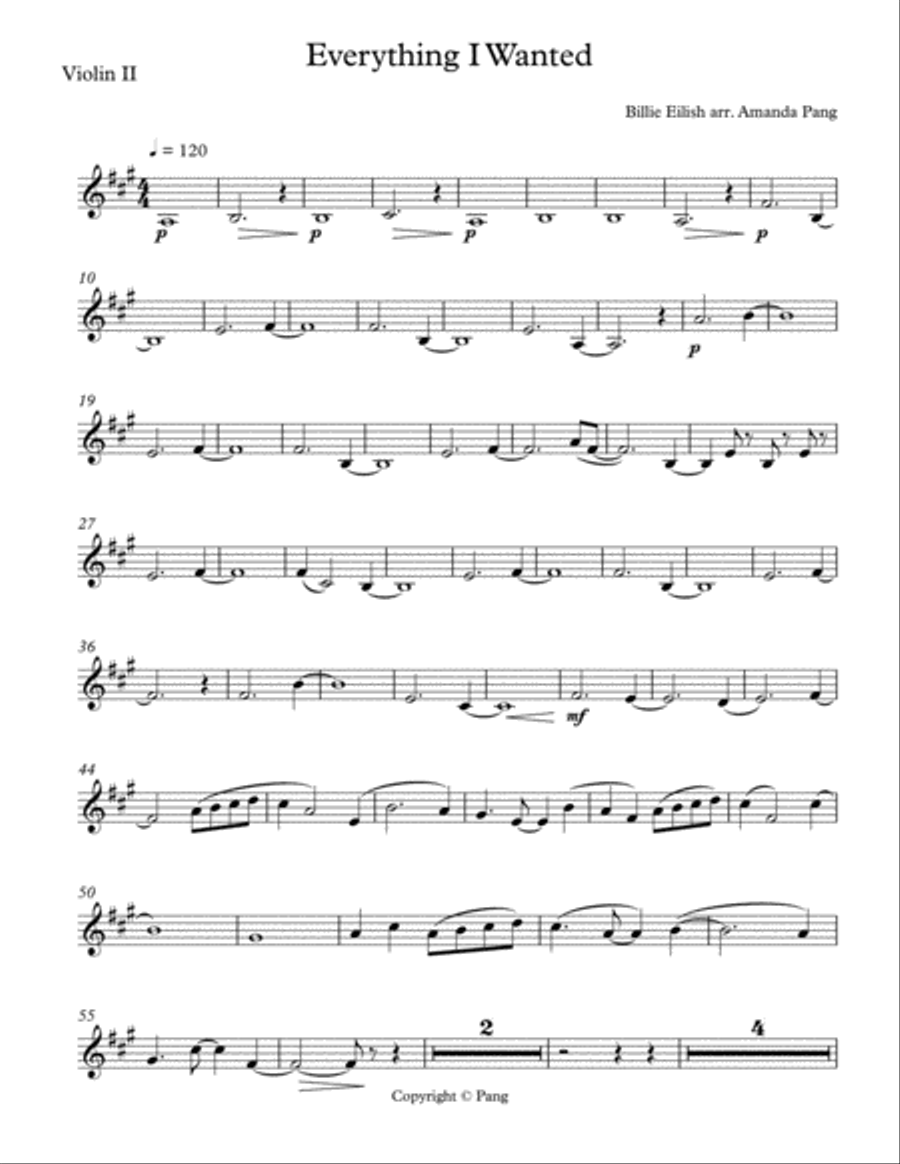 Everything I Wanted Everything I Wanted String Quartet scores gallery preview page 3