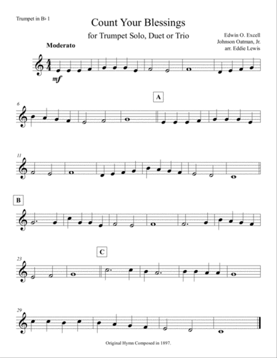 Count Your Blessings for Trumpet Trio Trumpet Trio scores gallery preview page 2