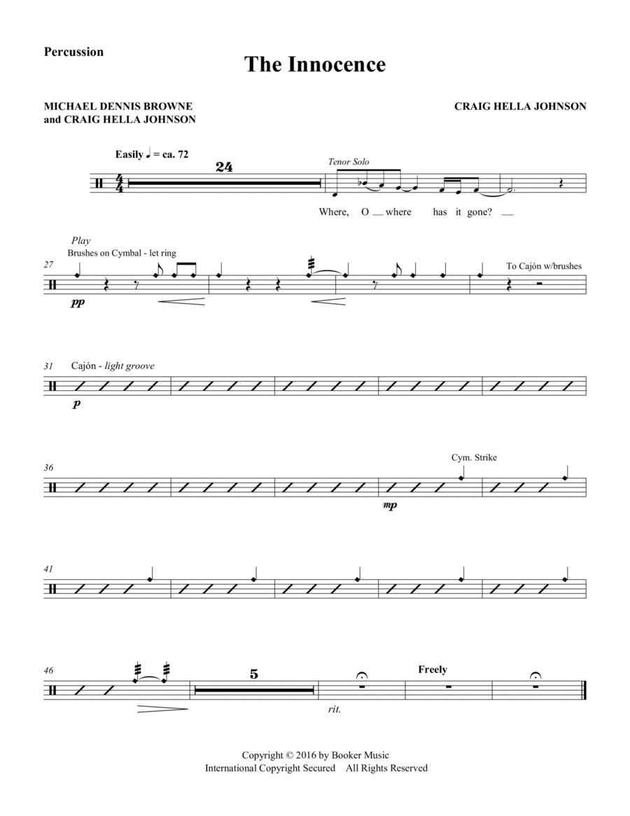 The Innocence (from Considering Matthew Shepard) - Percussion 1