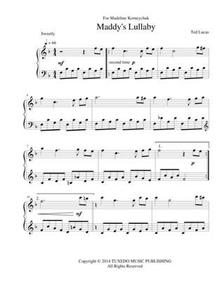 Maddy's Lullaby, for Piano Solo