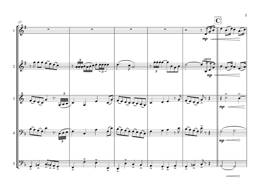 Spanish National Anthem ''Marcha Real'' for Brass Quintet Brass Quintet scores gallery preview page 5
