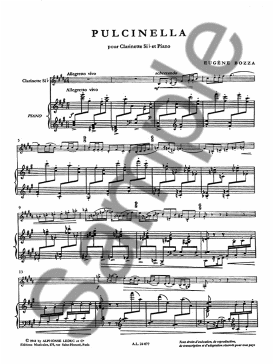Pulcinella (clarinet & Piano) Clarinet Solo scores gallery preview page 2
