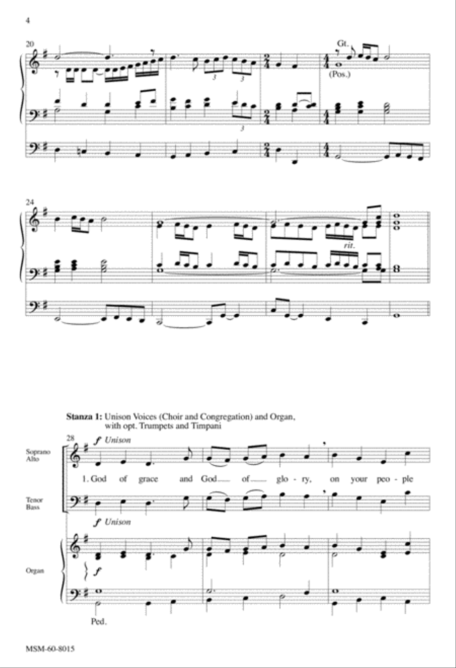 God of Grace and God of Glory 4-Part scores gallery preview page 4