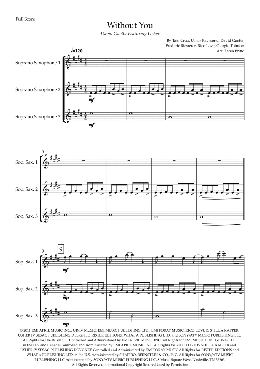 Without You Woodwind Trio scores gallery preview page 1