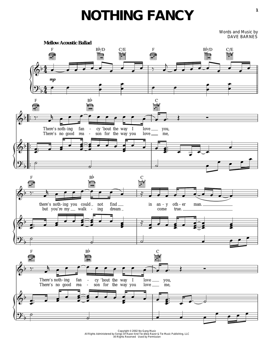 Nothing Fancy Acoustic Guitar scores gallery preview page 1