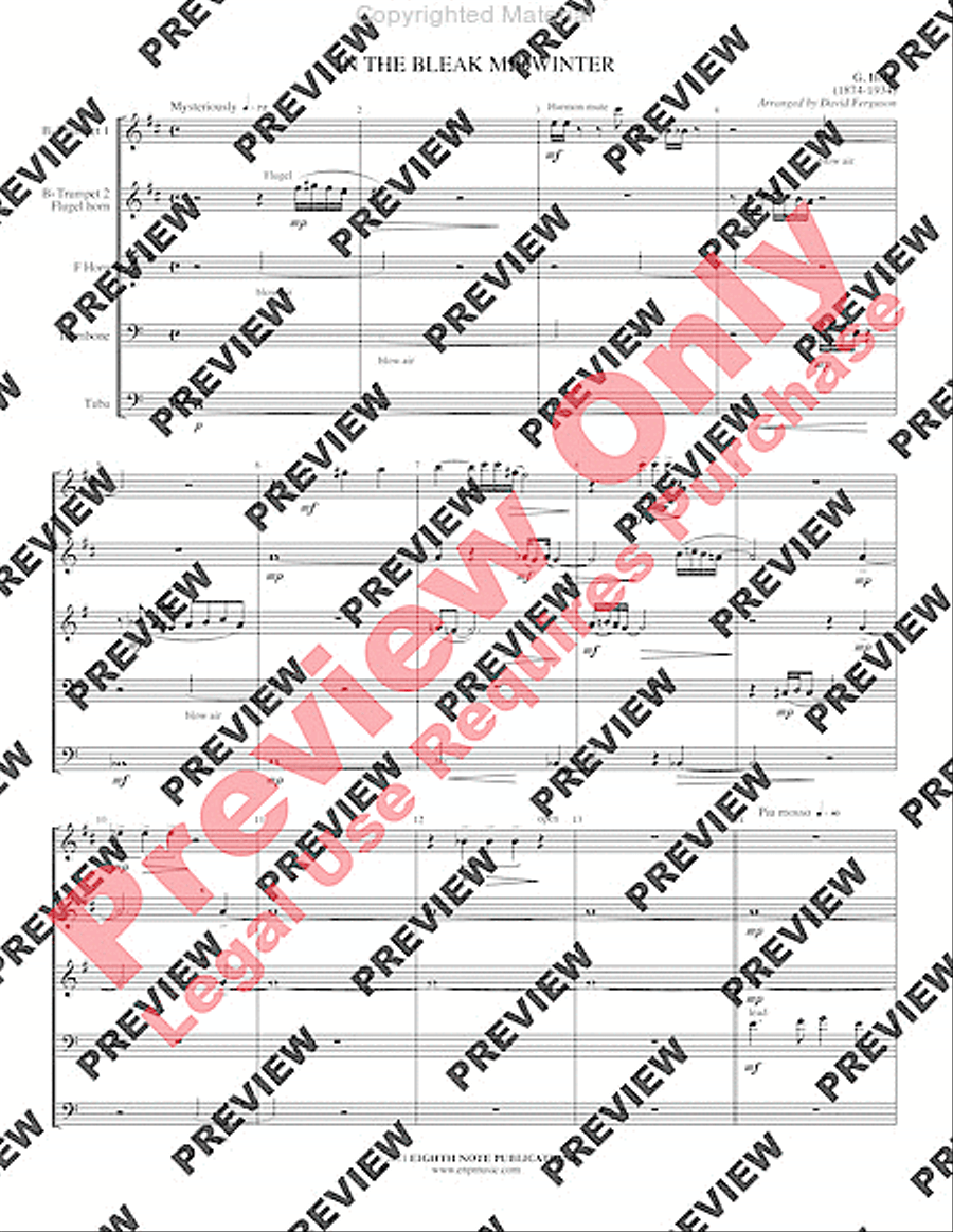 In the Bleak Midwinter Brass Quintet scores gallery preview page 3