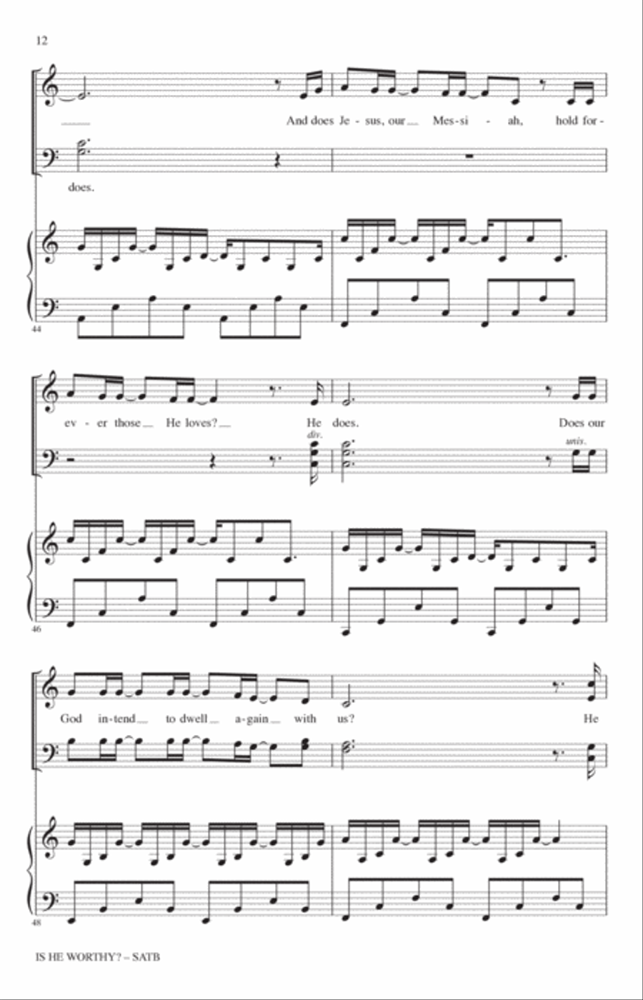Is He Worthy? (arr. Heather Sorenson) 4-Part scores gallery preview page 11