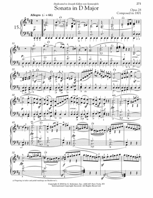 Piano Sonata No. 15 In D Major, Op. 28 "Pastoral"