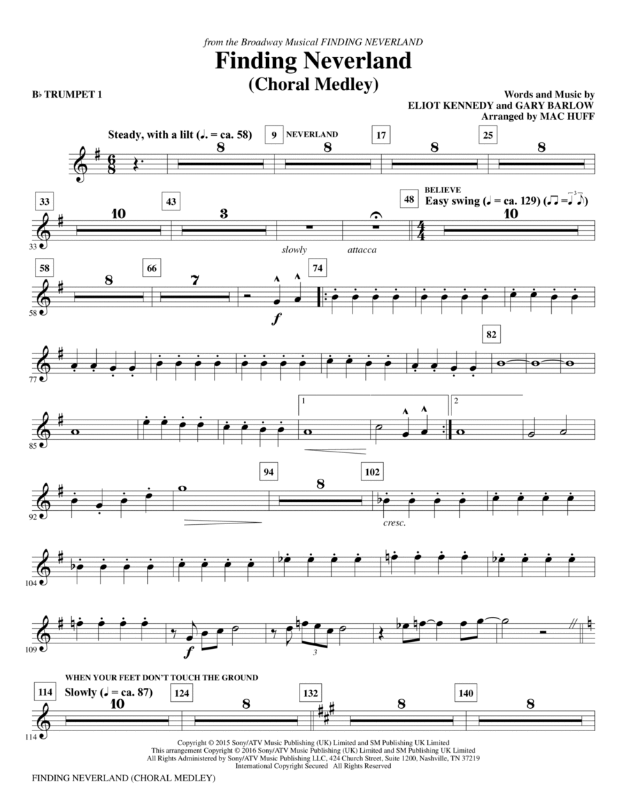 Finding Neverland - Bb Trumpet 1