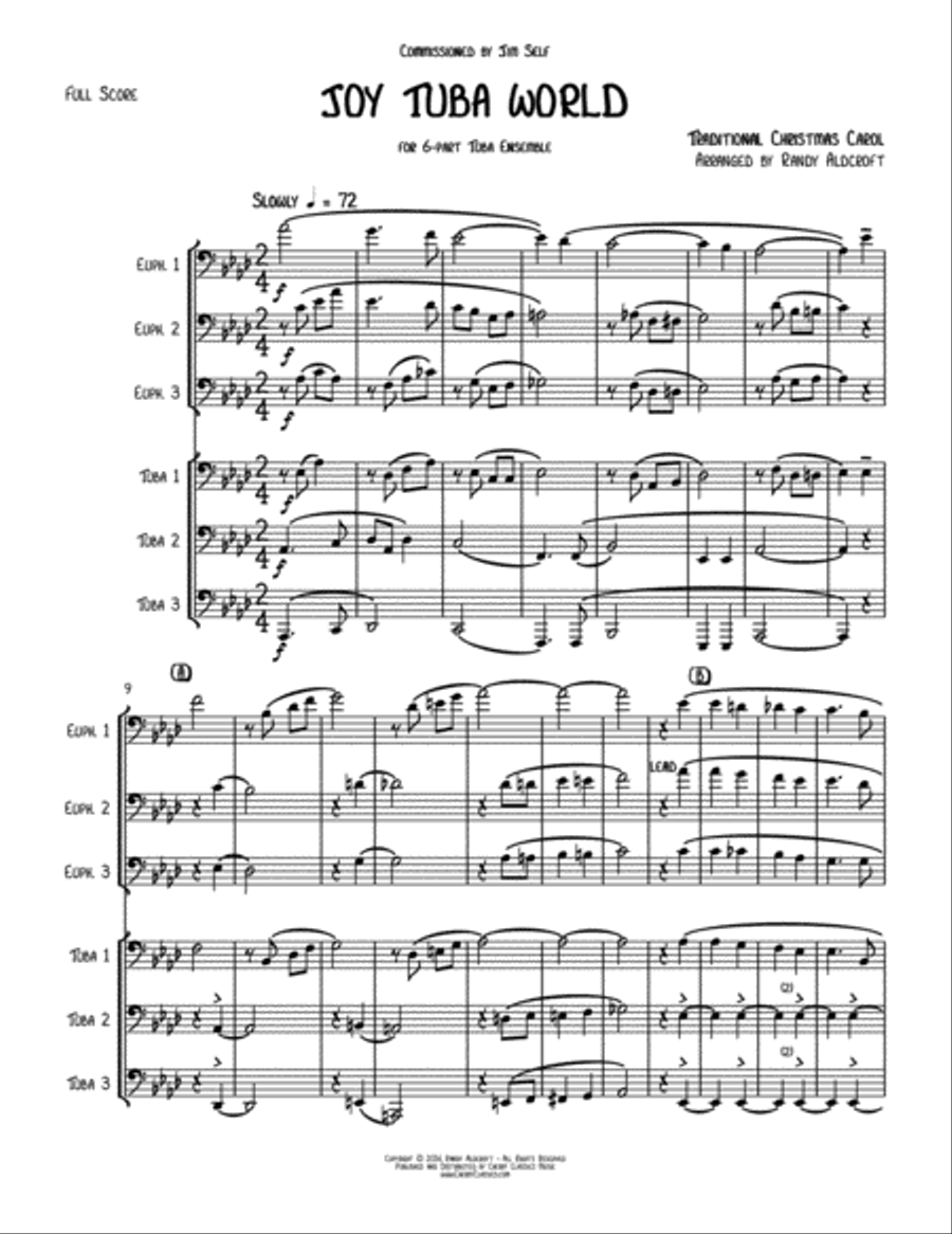Joy Tuba World for 6-part Tuba Ensemble Tuba scores gallery preview page 2