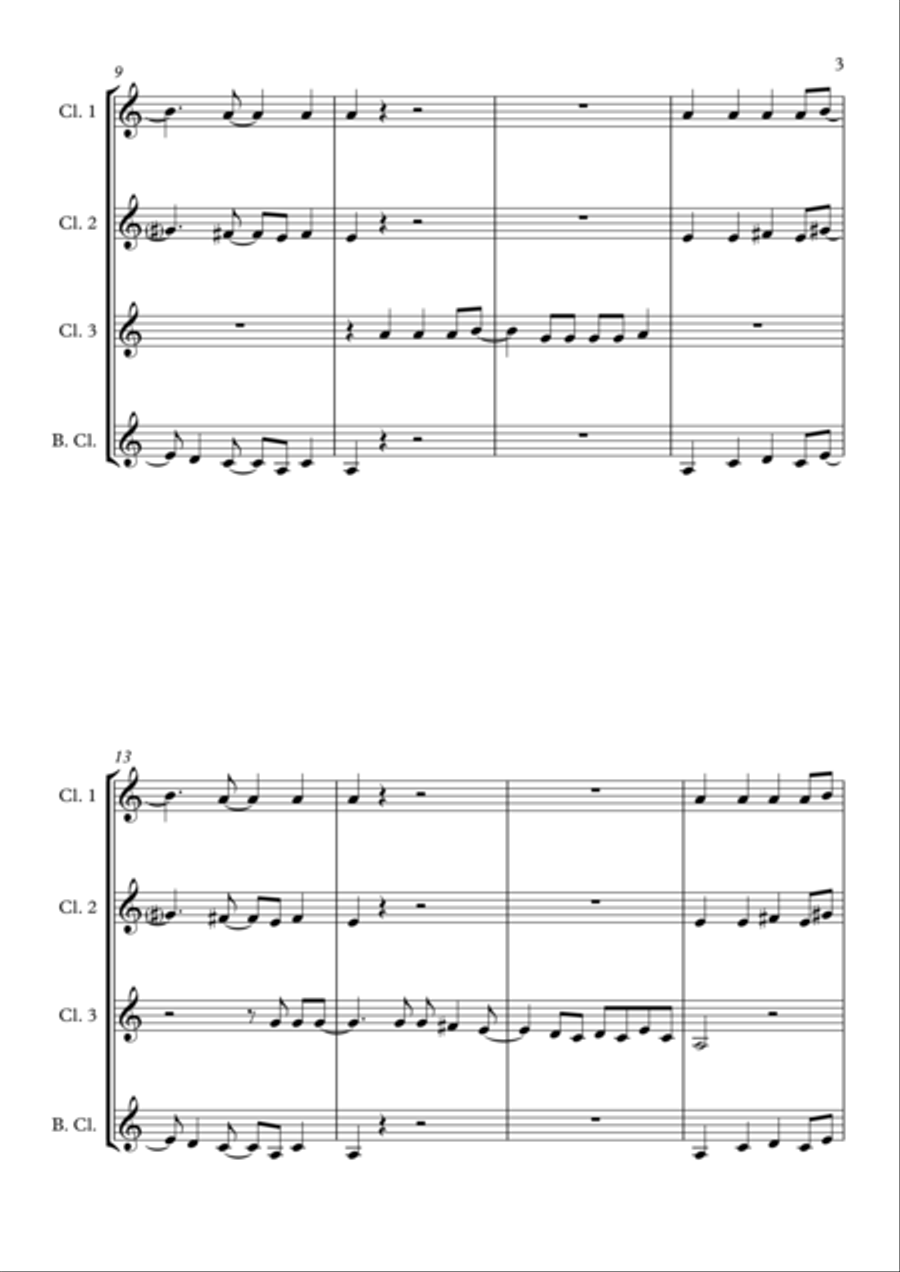 Happy Clarinet Quartet scores gallery preview page 3