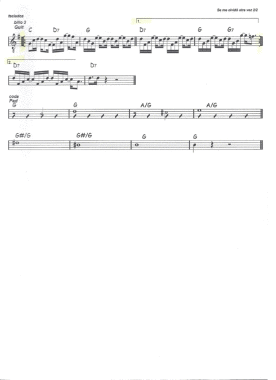Se Me Olvido Otra Vez Easy Piano scores gallery preview page 2