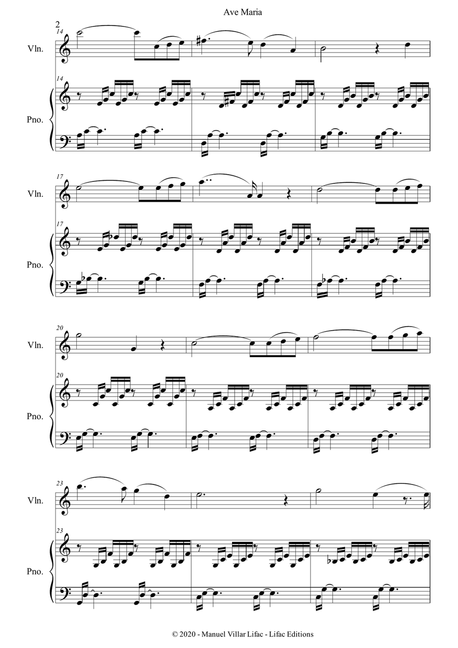 Ave maria outlet piano and violin