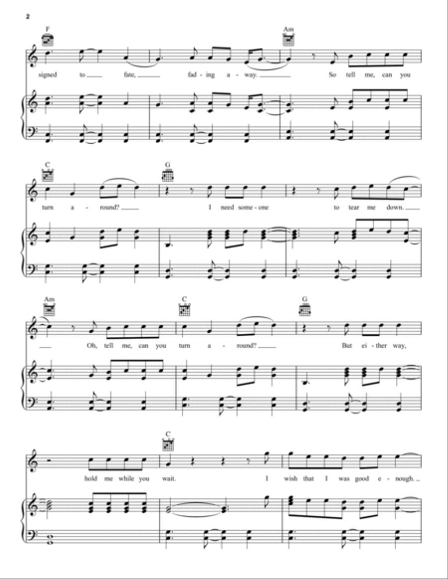Hold Me While You Wait Piano, Vocal, Guitar scores gallery preview page 2