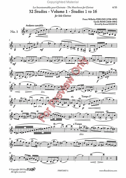 Tuition Book - 32 Studies For Clarinet