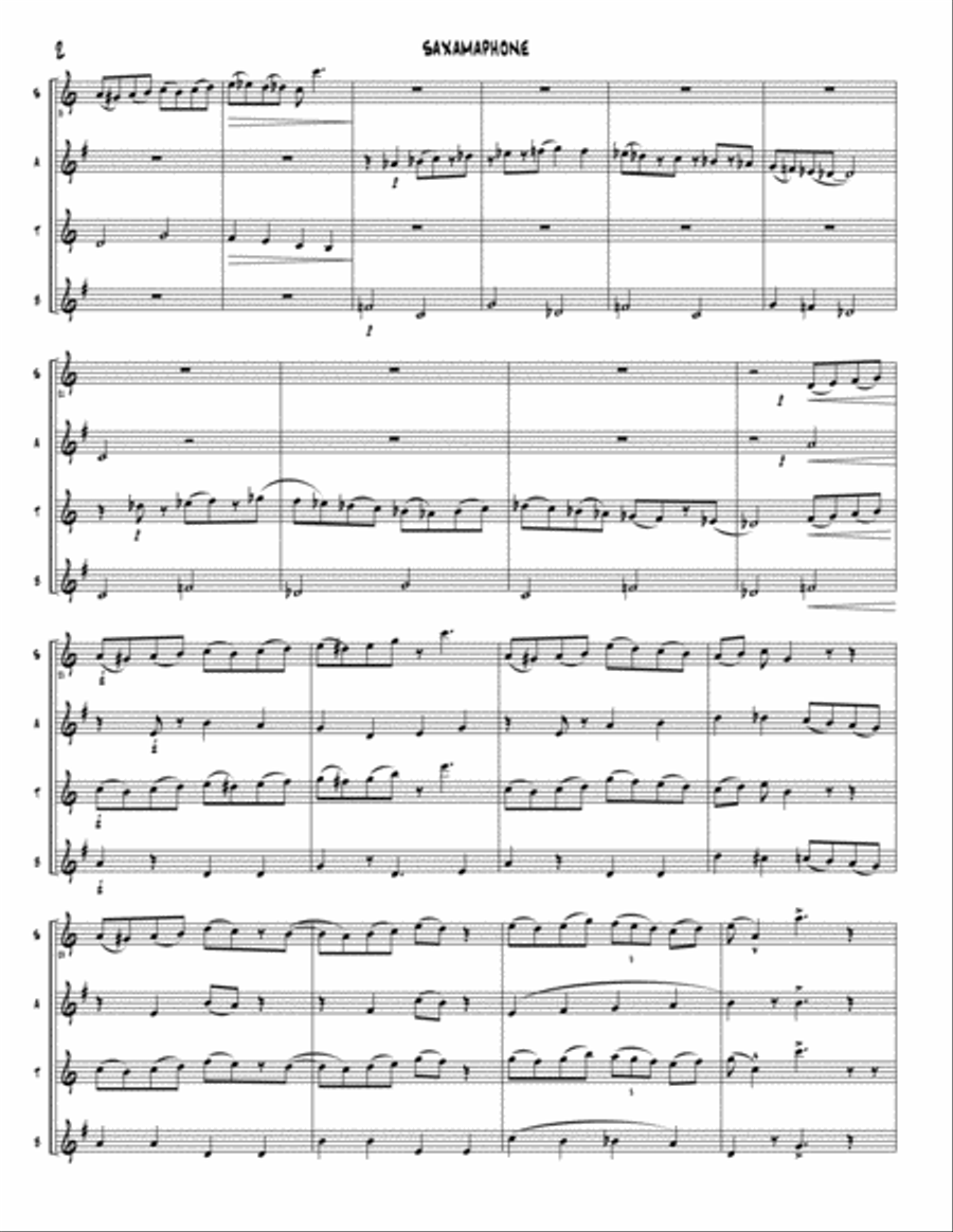 Saxamaphone Woodwind Quartet scores gallery preview page 3