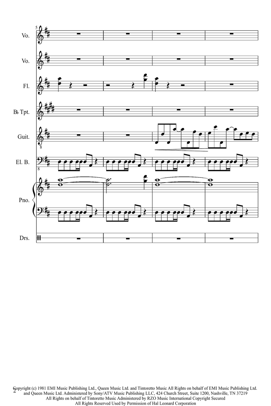 Under Pressure Vocal Duet scores gallery preview page 2