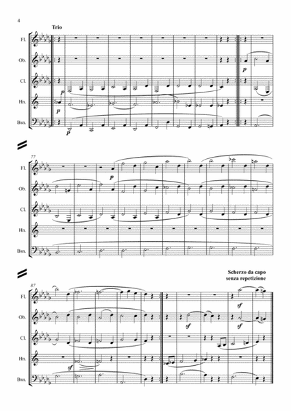Beethoven: Piano Sonata No.12 in Ab Op.26 Mvt.II Scherzo - wind quintet image number null