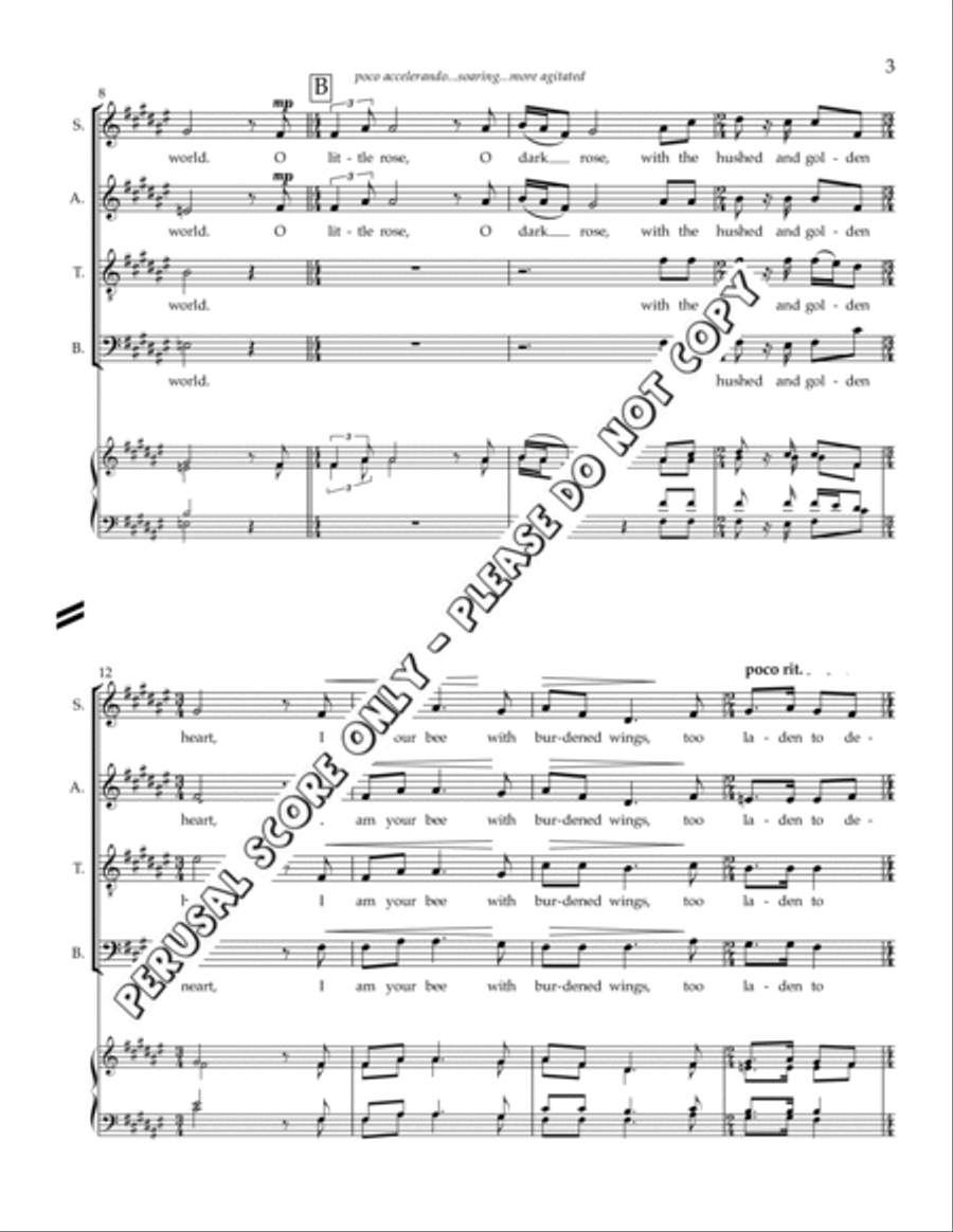 O Little Rose, O Dark Rose 4-Part scores gallery preview page 3