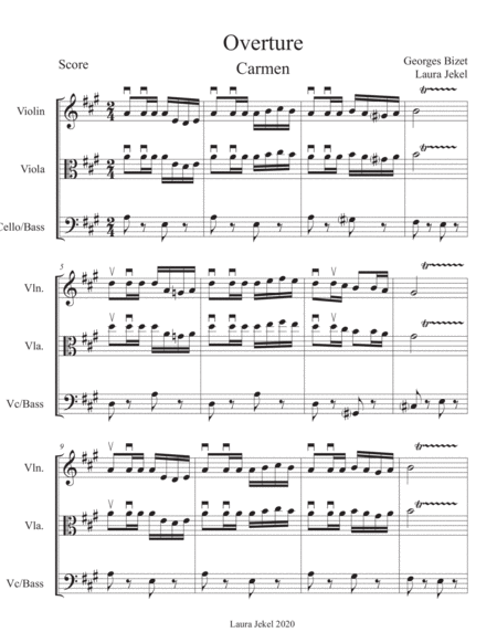 String Orchestra Arrangement of Carmen Overture by Bizet