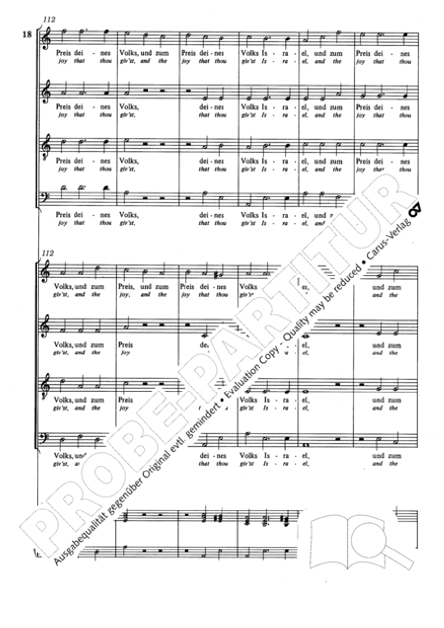 Lord, now lettest thou thy servant depart (Herr, nun lassest du deinen Diener) 4-Part scores gallery preview page 19