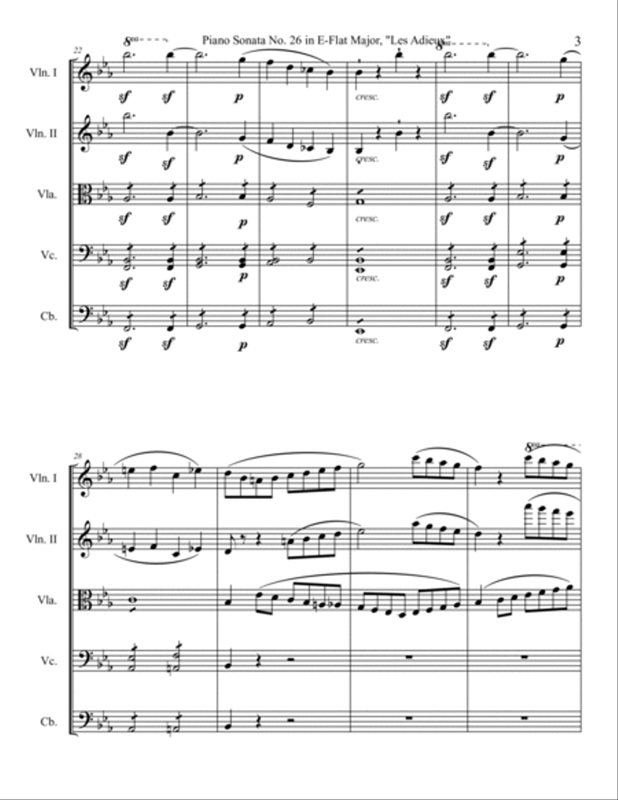 Les Adieux Sonata Les Adieux Sonata String Orchestra scores gallery preview page 5