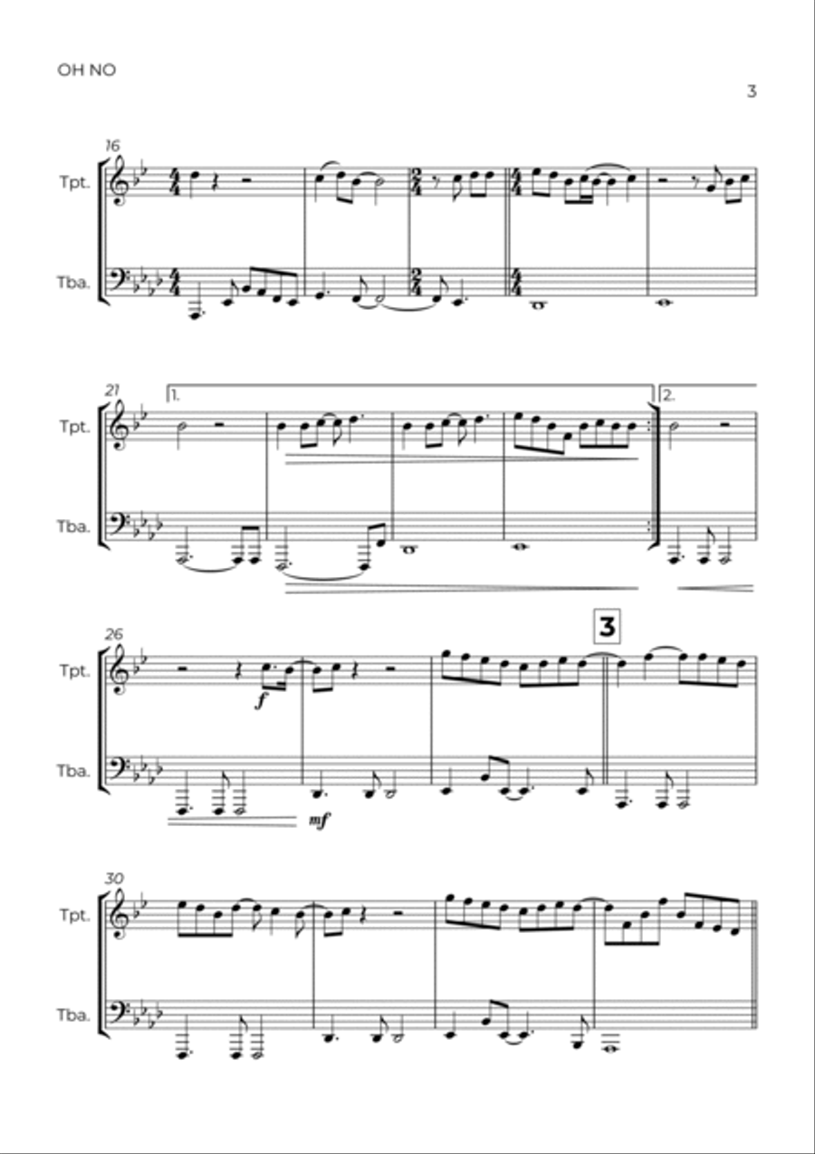 Oh No Brass Duet scores gallery preview page 3