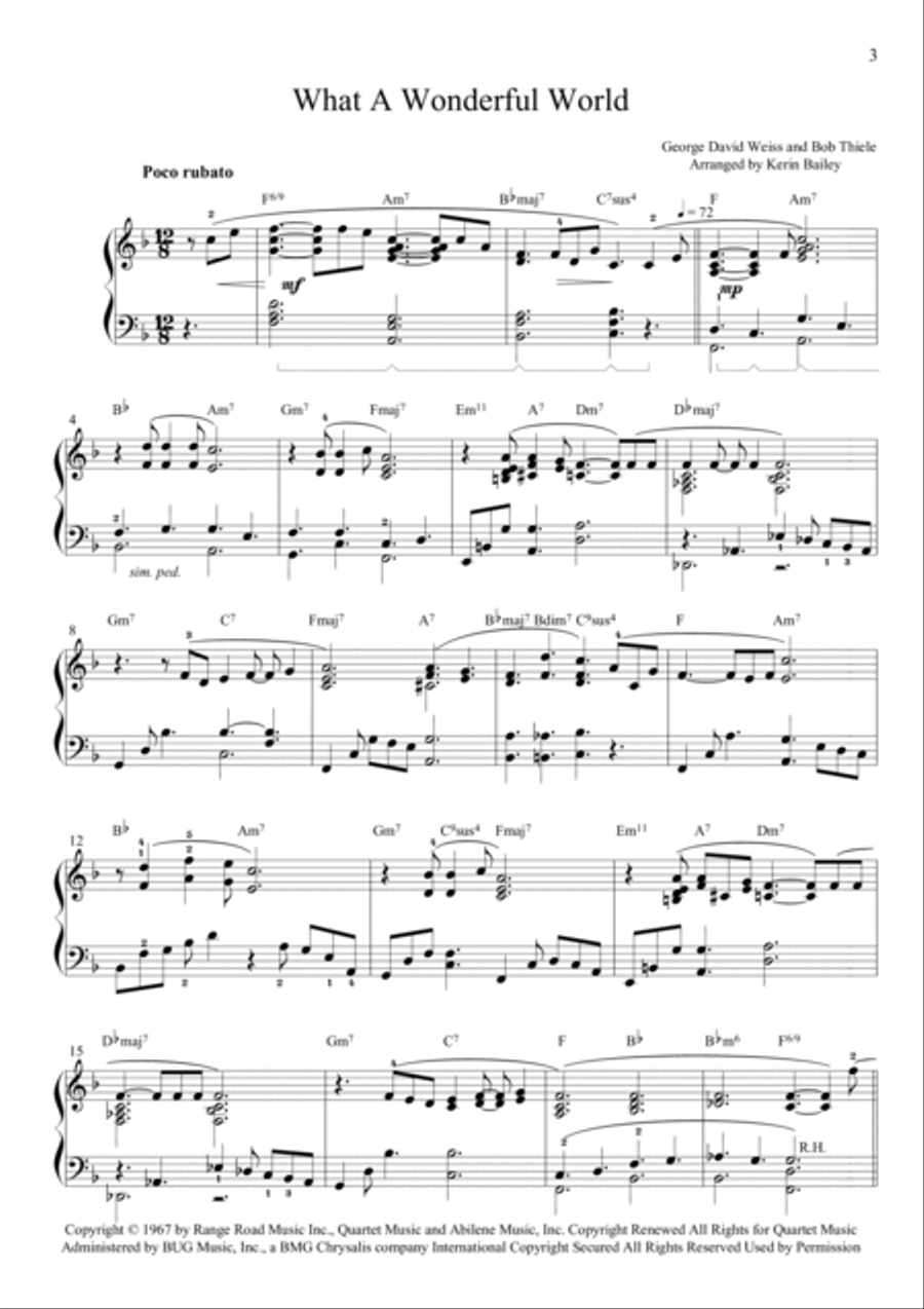 What A Wonderful World Piano Solo scores gallery preview page 3