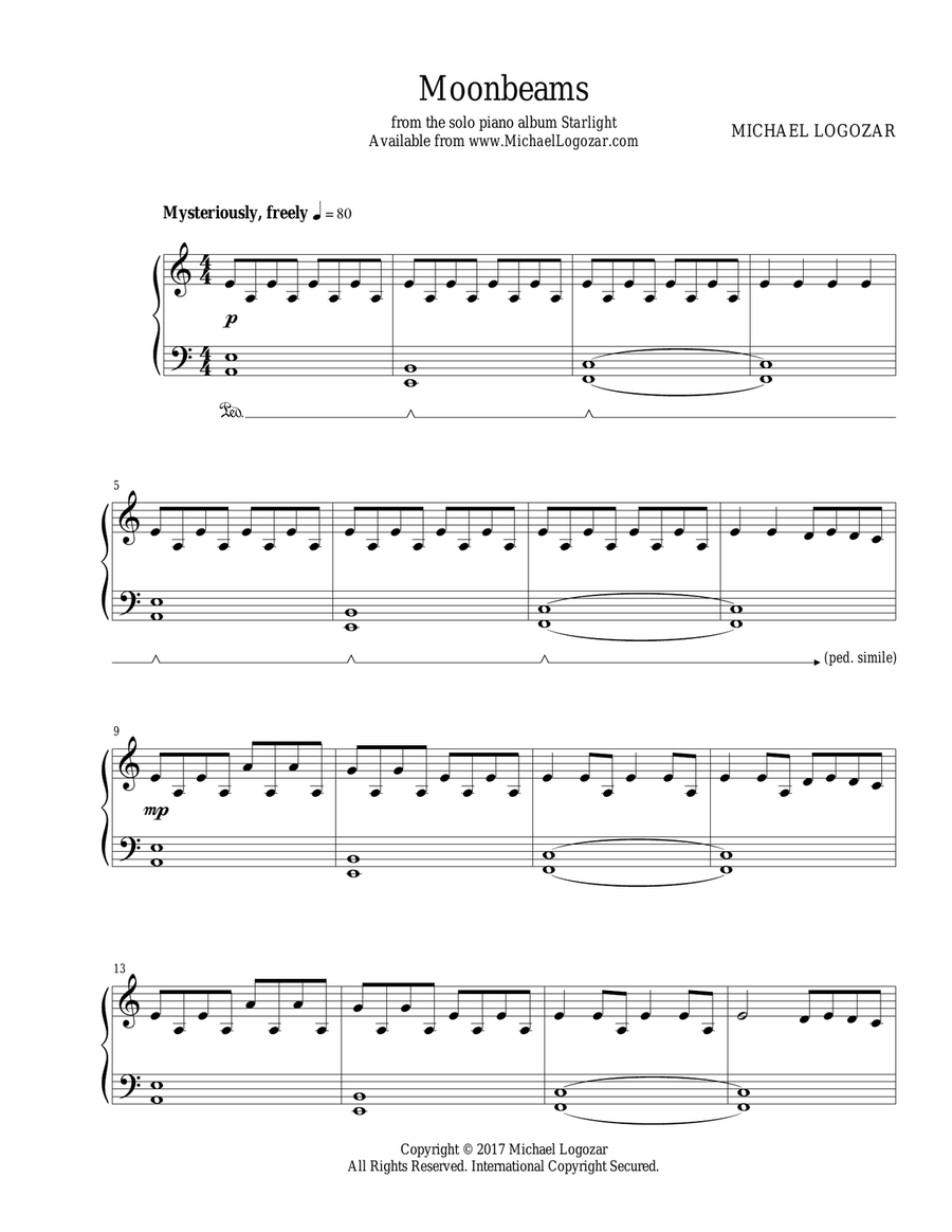 Moonbeams Moonbeams Piano Solo scores gallery preview page 1