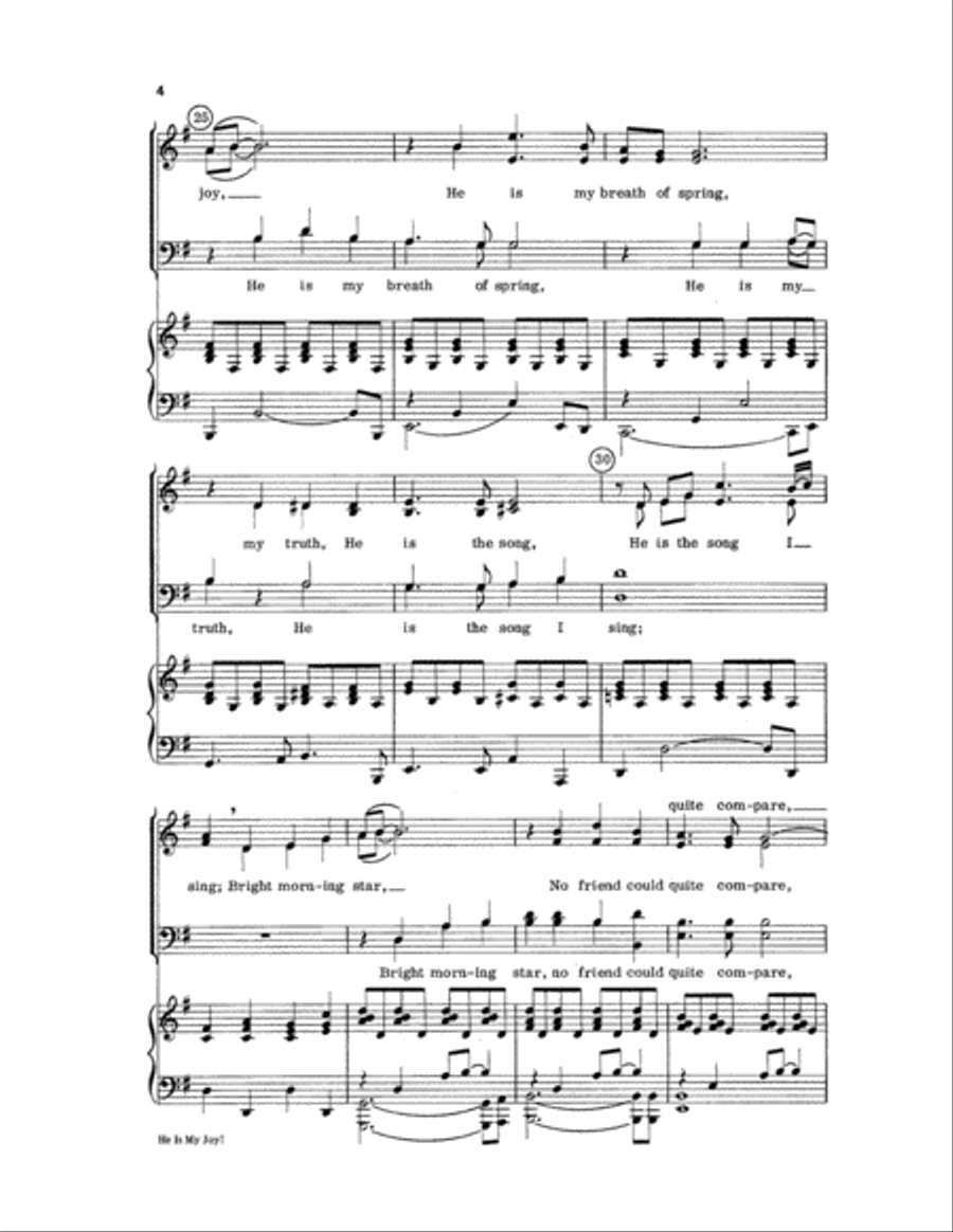 He Is My Joy! 4-Part scores gallery preview page 4
