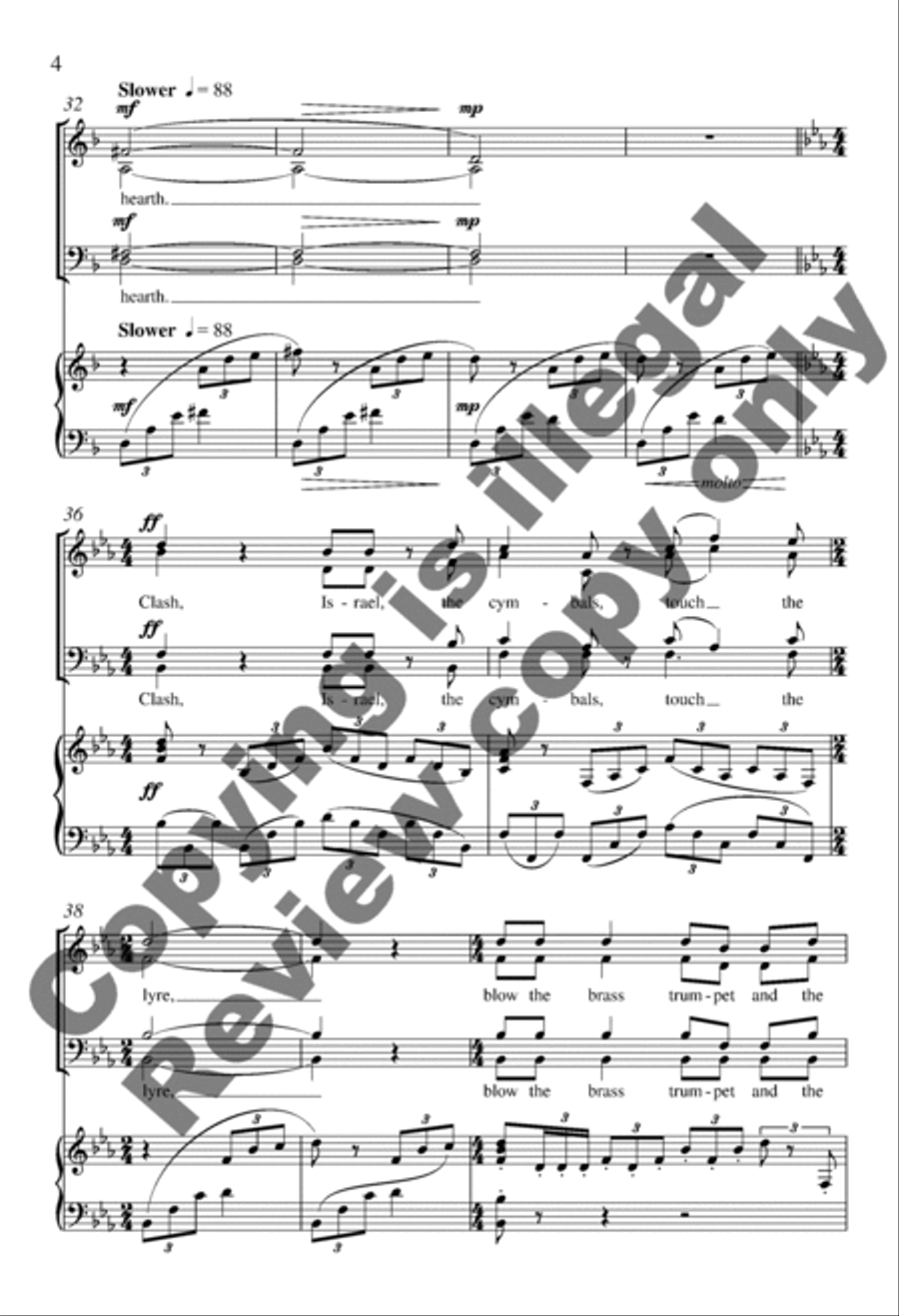 Kindle the Taper (Piano/Choral Score) 4-Part scores gallery preview page 4