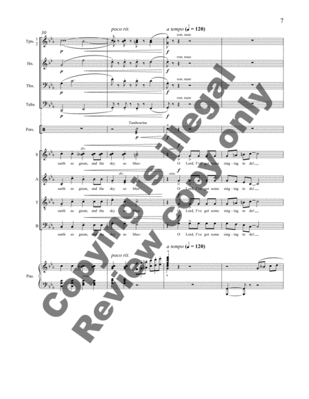 I've Got Some Singing to Do! (Full Score for Brass Version)