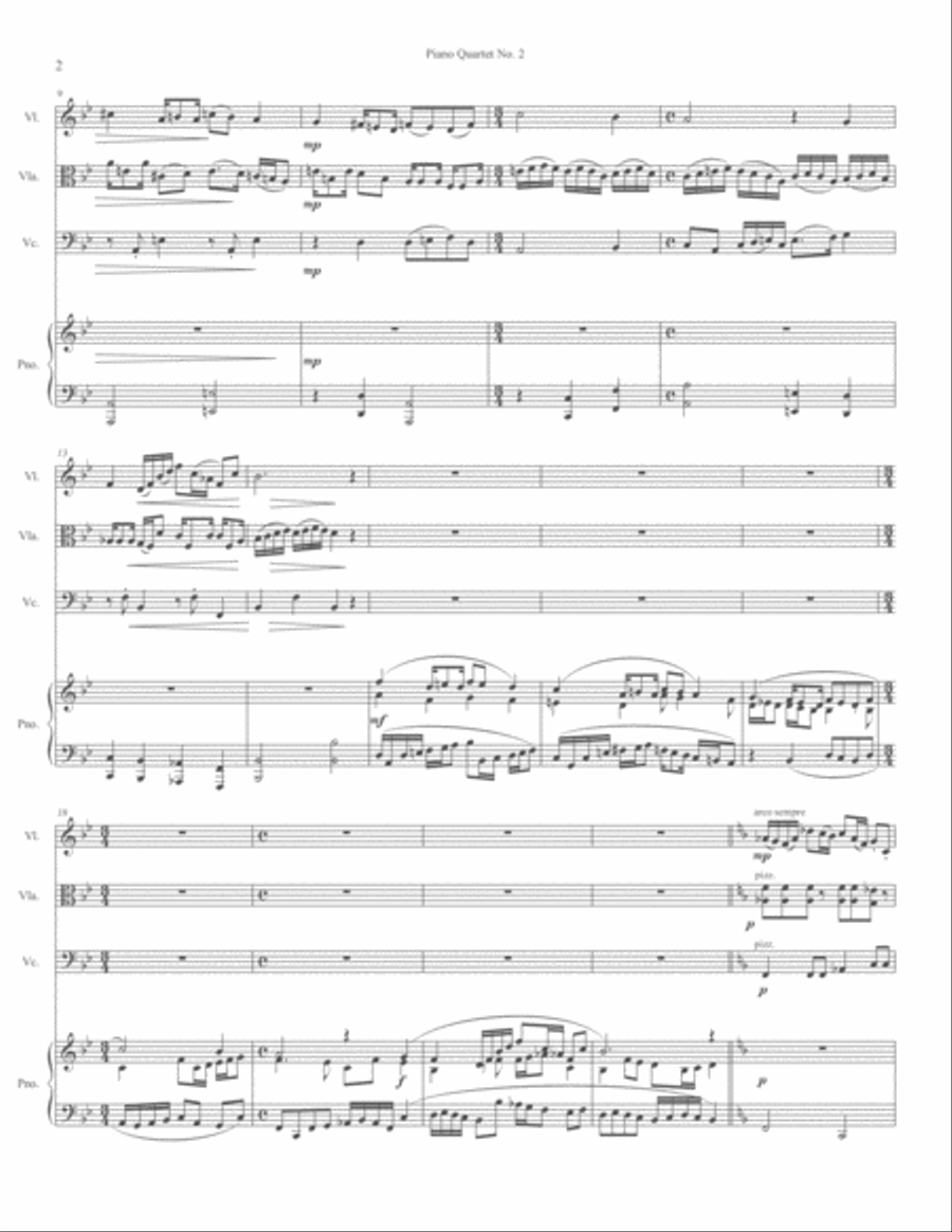 Piano Quartet No. 2 Piano Quartet No. 2 Piano Quartet scores gallery preview page 3