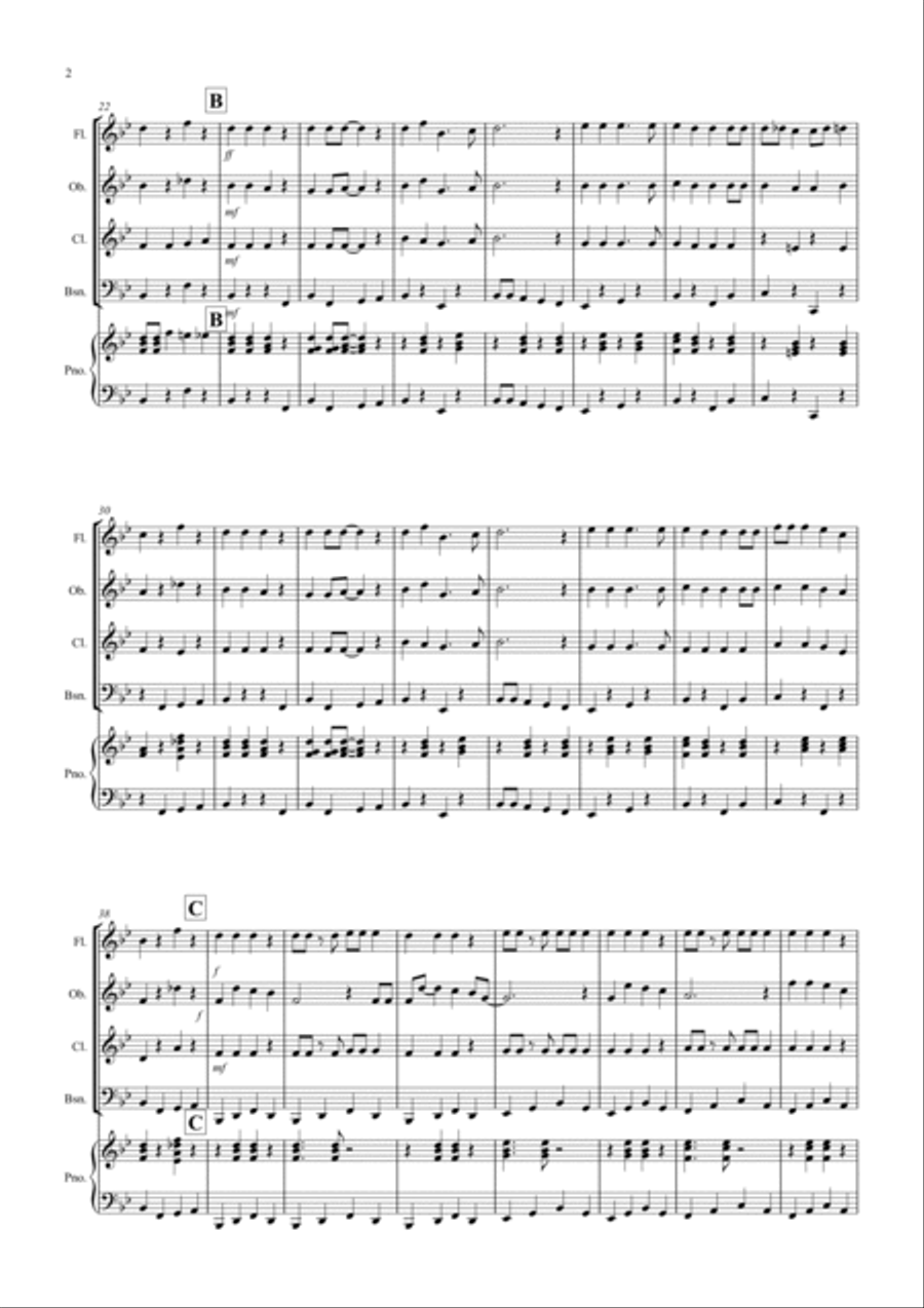 3 Jazzy Christmas Pieces for Wind Quartet Woodwind Quartet scores gallery preview page 2
