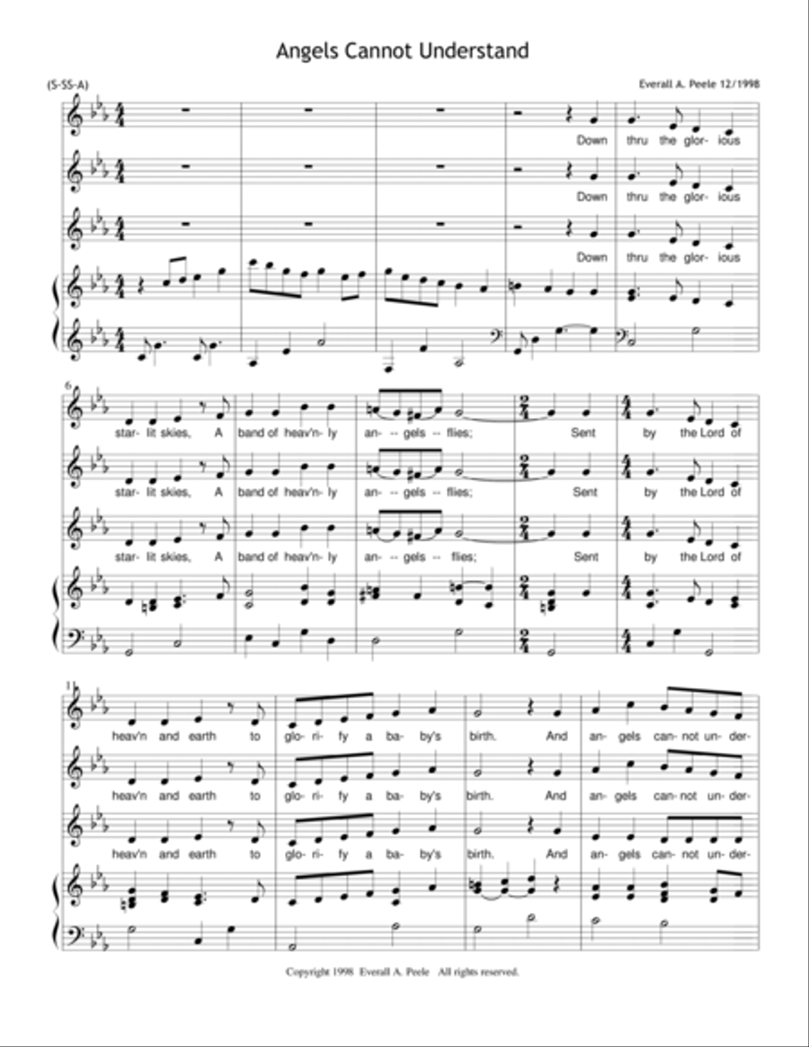 Angels Cannot Understand SSA scores gallery preview page 1