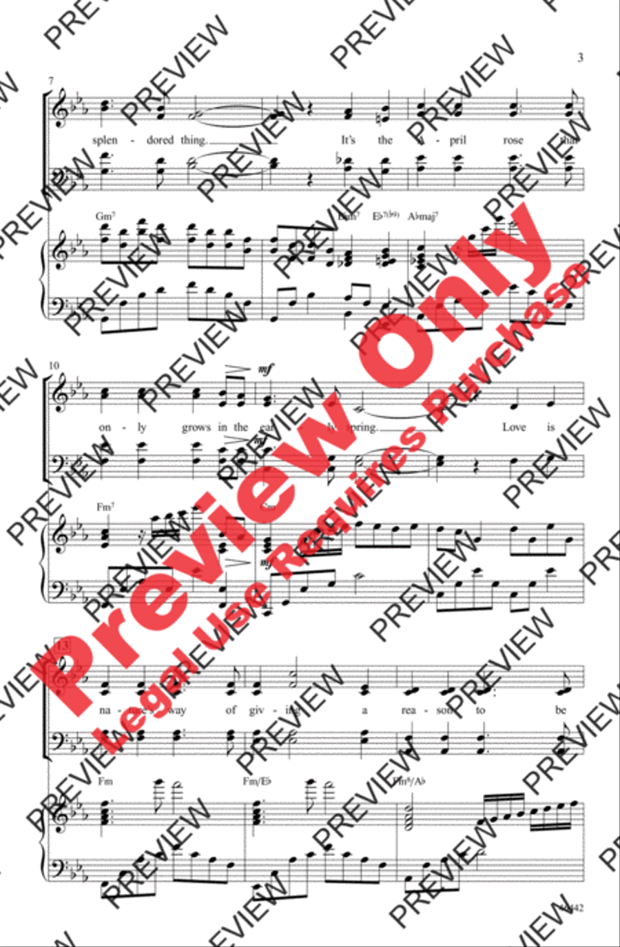 Love Is a Many Splendored Thing 4-Part scores gallery preview page 3