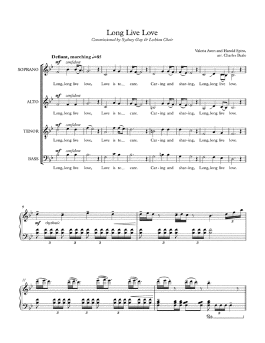 Long Live Love School and Community scores gallery preview page 1