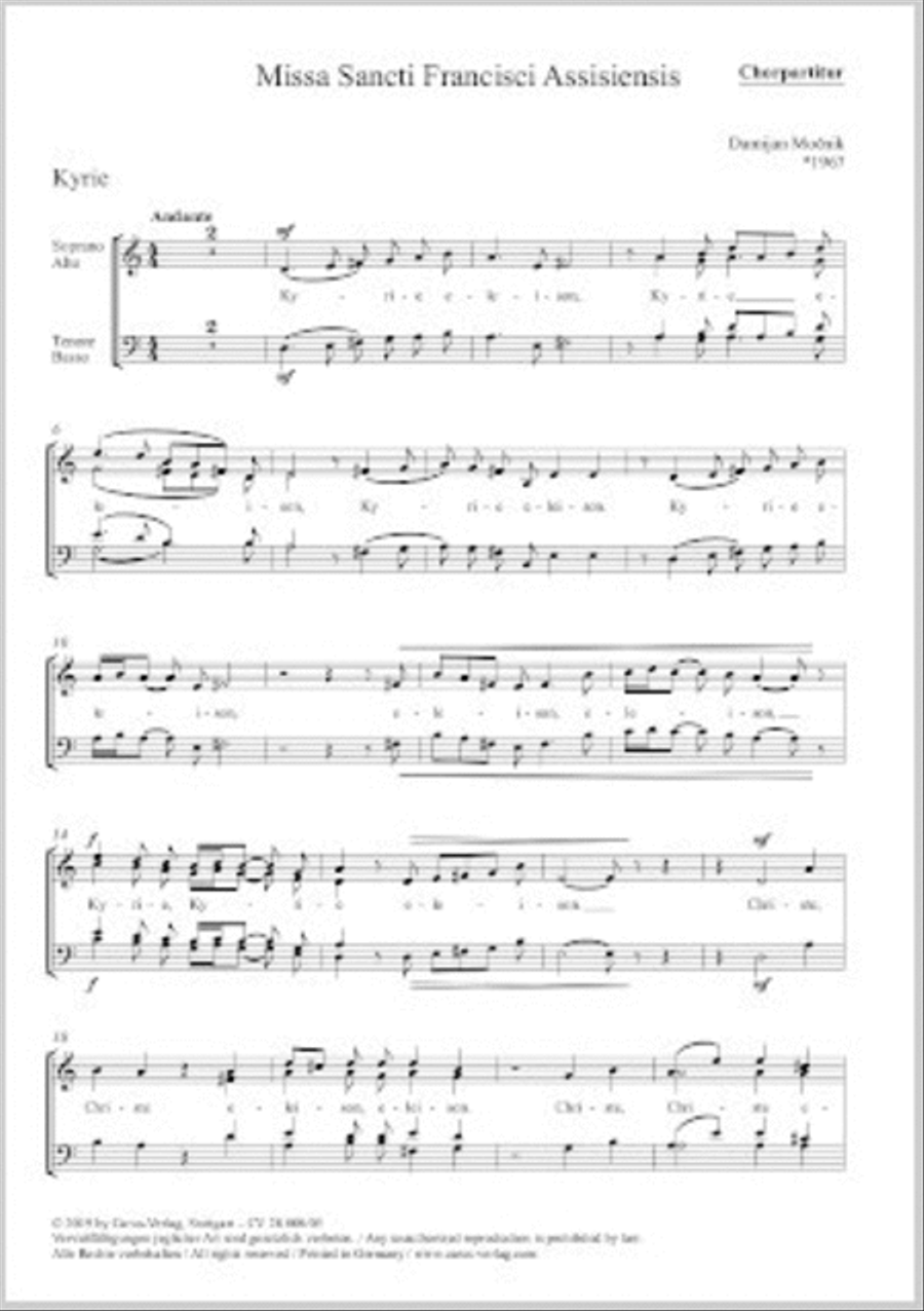 Missa Sancti Francisci Assisiensis. 4-Part scores gallery preview page 1