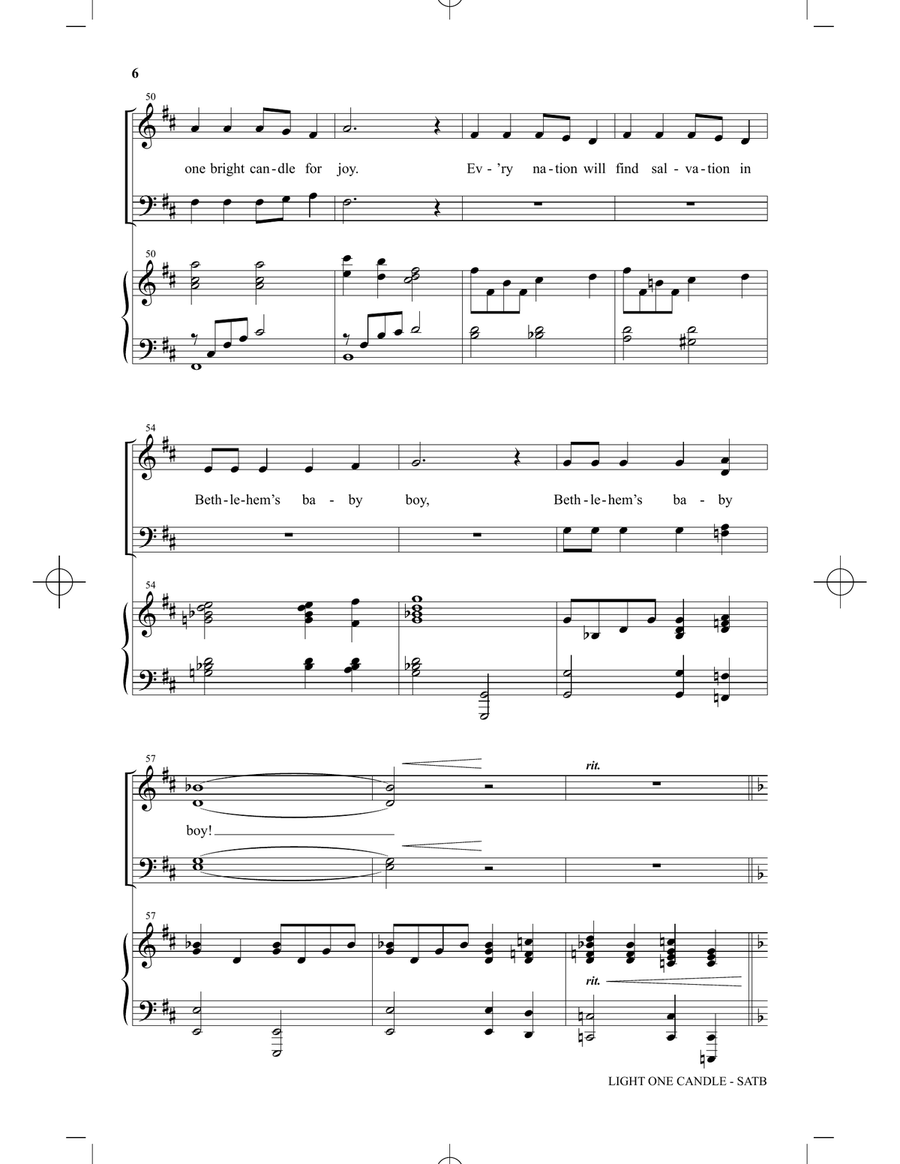 Light One Candle 4-Part scores gallery preview page 4