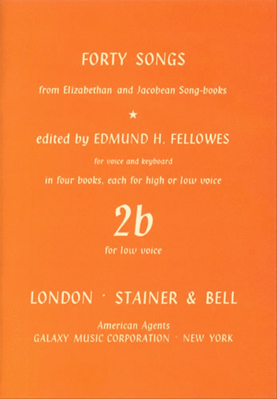 Elizabethan and Jacobean Song books, Forty Songs from. Book 2. Low voice Low Voice scores gallery preview page 1
